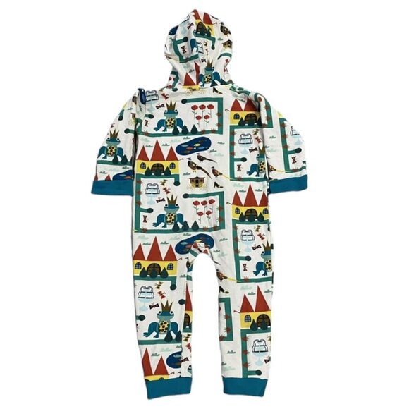 Raspberry Republic 92/98 (1.5-3Y) Royal Ribbit Frog Prince Romper - Picture 2 of 4